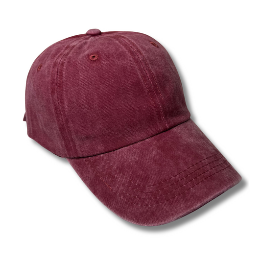 Acid-Wash Baseball Hat (RED)