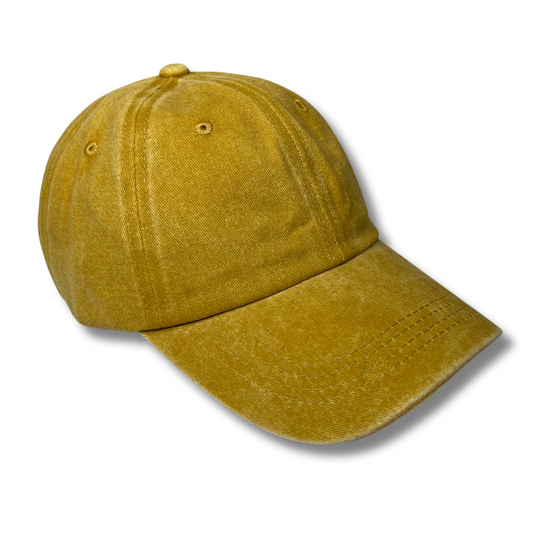 Acid-Wash Baseball Hat (YELLOW)