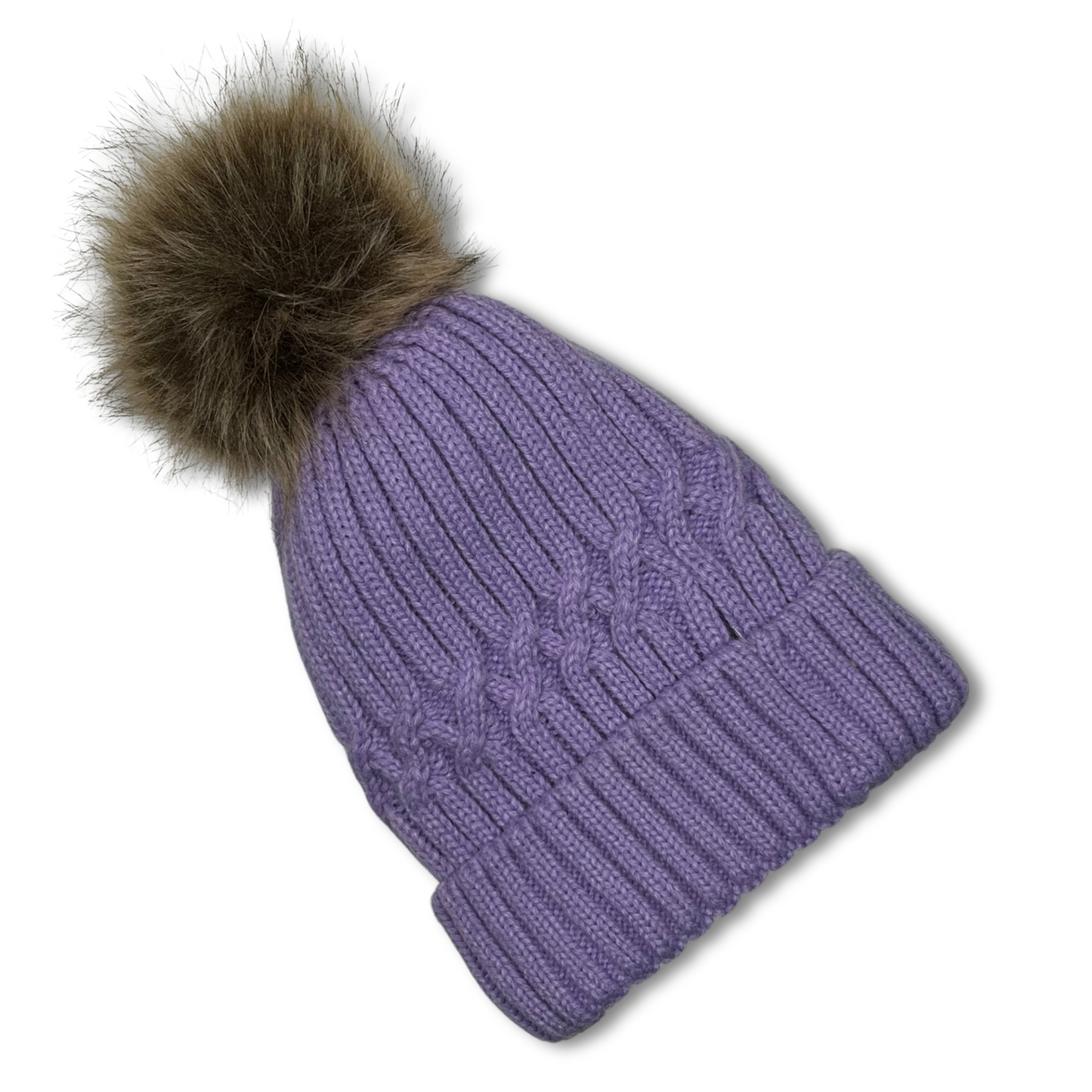 Fleece Lined Puff Beanie (LAVENDER)